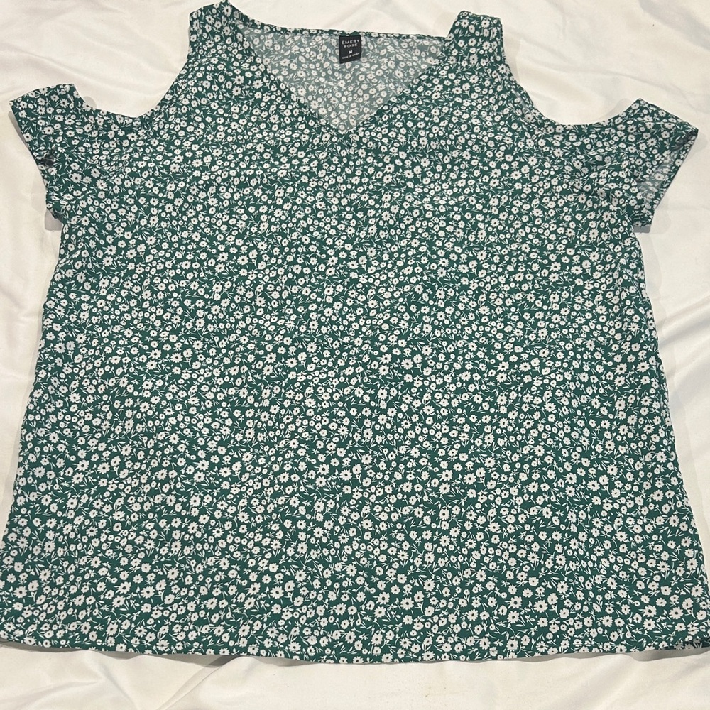 Elegant Green Floral Women's Blouse